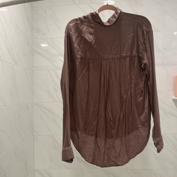 Plum button down long sleeve - Picture 2 of 2